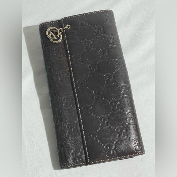 Gucci Interlocking G French Wallet Guccissima Leather Long - Picture 1 of 16